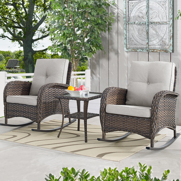 Patio chairs best sale with side table